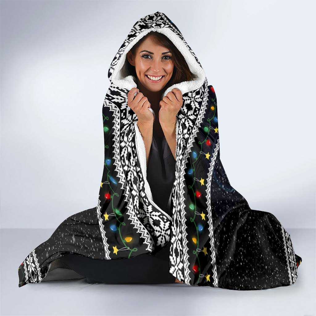 Siberian Husky Show Up Xmas Christmas Hooded Blanket Xmas Holiday Patterns - Wonder Print Shop