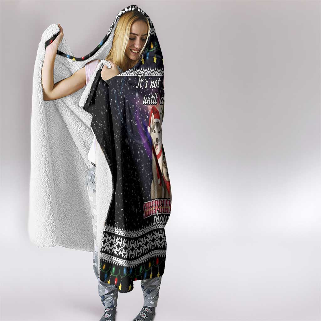 Siberian Husky Show Up Xmas Christmas Hooded Blanket Xmas Holiday Patterns - Wonder Print Shop