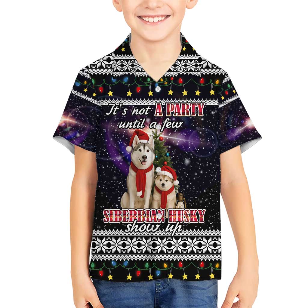 Siberian Husky Show Up Xmas Christmas Kid Hawaiian Shirt Xmas Holiday Patterns - Wonder Print Shop