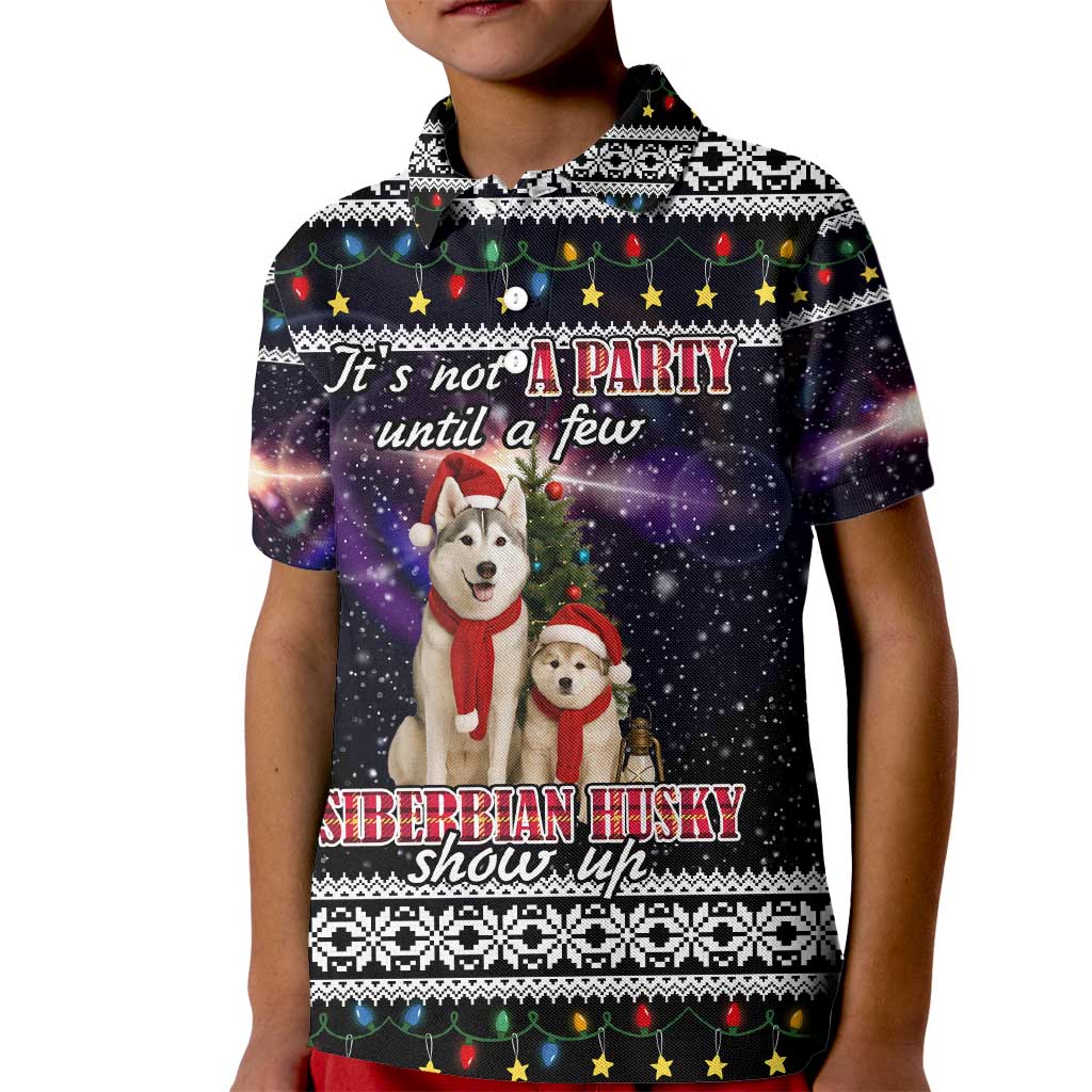 Siberian Husky Show Up Xmas Christmas Kid Polo Shirt Xmas Holiday Patterns - Wonder Print Shop