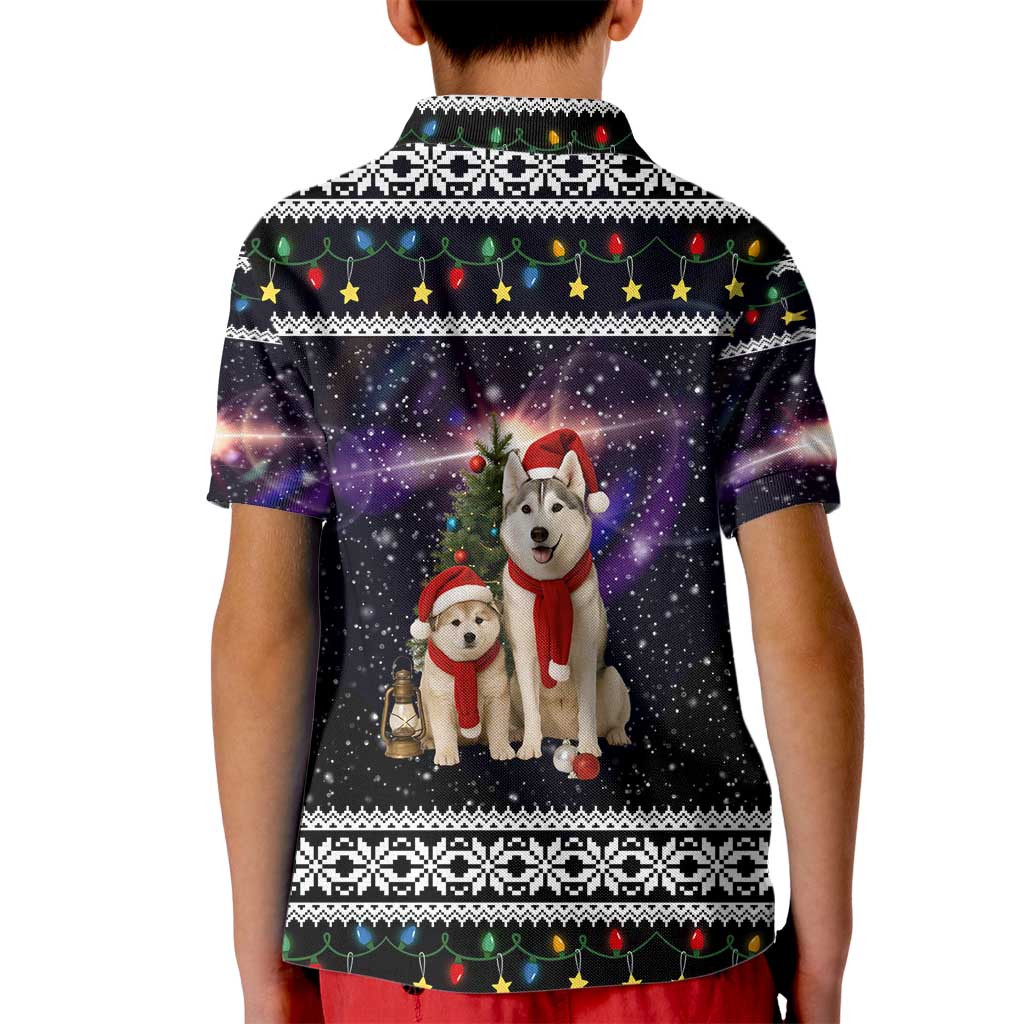 Siberian Husky Show Up Xmas Christmas Kid Polo Shirt Xmas Holiday Patterns - Wonder Print Shop