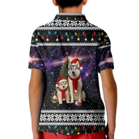 Siberian Husky Show Up Xmas Christmas Kid Polo Shirt Xmas Holiday Patterns - Wonder Print Shop
