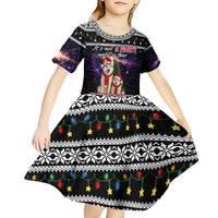 Siberian Husky Show Up Xmas Christmas Kid Short Sleeve Dress Xmas Holiday Patterns - Wonder Print Shop