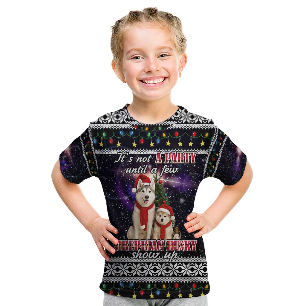 Siberian Husky Show Up Xmas Christmas Kid T Shirt Xmas Holiday Patterns - Wonder Print Shop