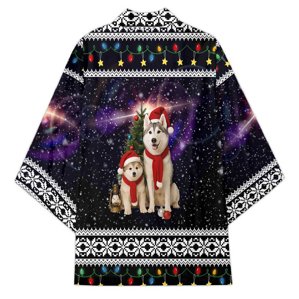 Siberian Husky Show Up Xmas Christmas Kimono Xmas Holiday Patterns - Wonder Print Shop
