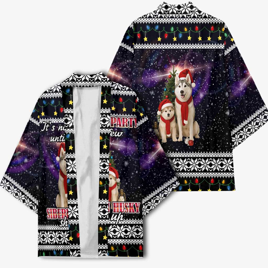 Siberian Husky Show Up Xmas Christmas Kimono Xmas Holiday Patterns - Wonder Print Shop