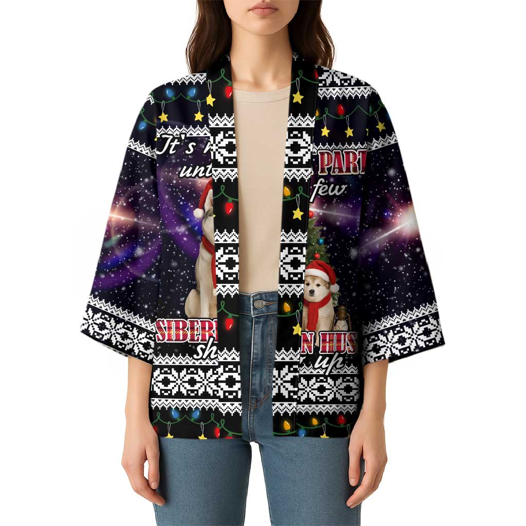 Siberian Husky Show Up Xmas Christmas Kimono Xmas Holiday Patterns - Wonder Print Shop