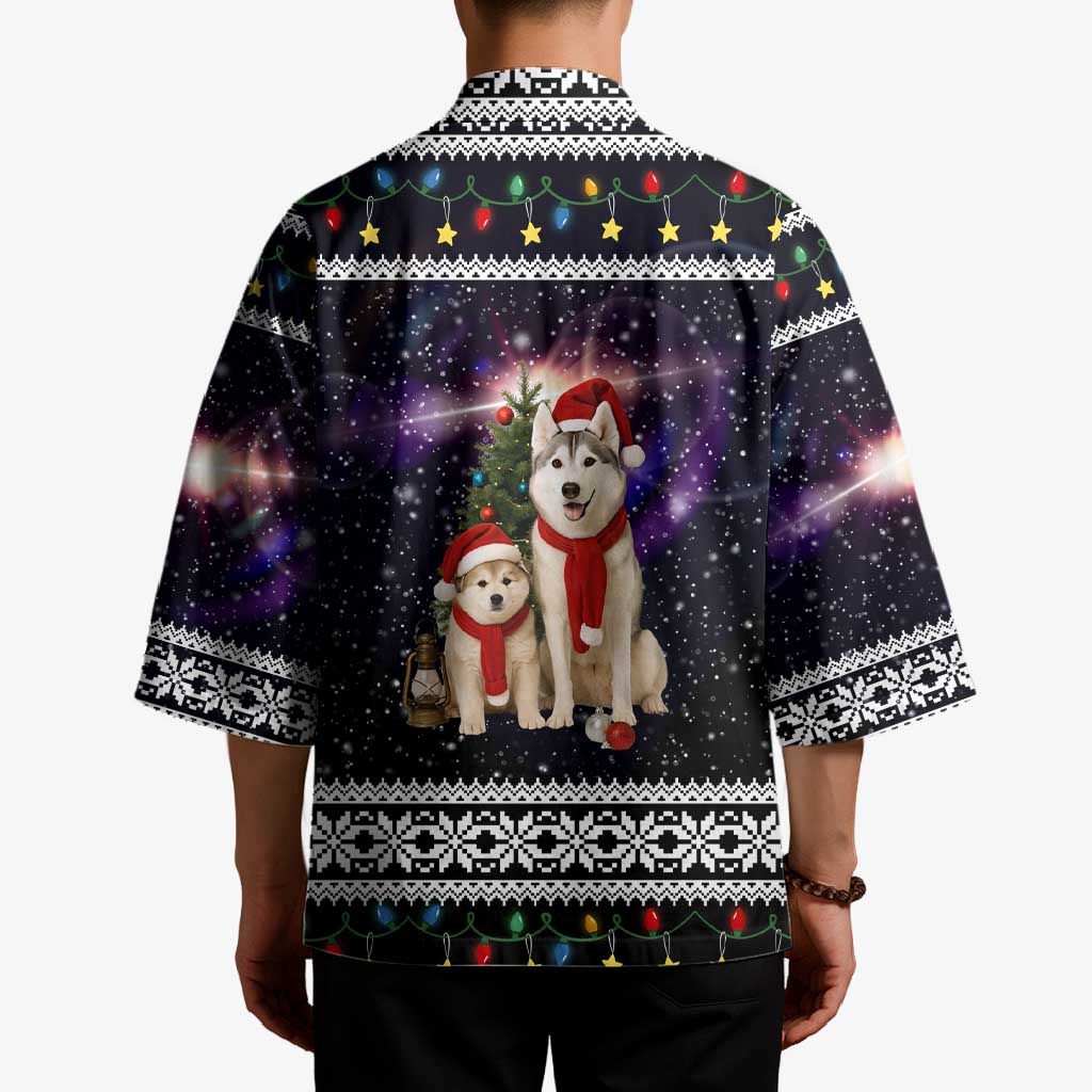 Siberian Husky Show Up Xmas Christmas Kimono Xmas Holiday Patterns - Wonder Print Shop