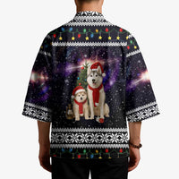 Siberian Husky Show Up Xmas Christmas Kimono Xmas Holiday Patterns - Wonder Print Shop