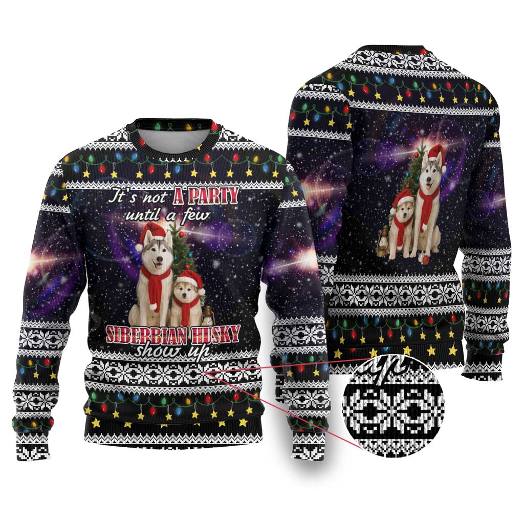 Siberian Husky Show Up Xmas Christmas Ugly Christmas Sweater Xmas Holiday Patterns - Wonder Print Shop