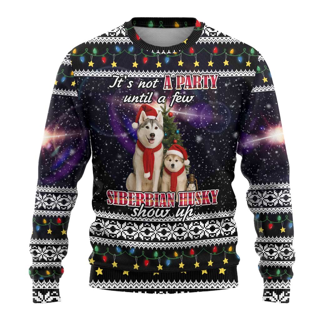 Siberian Husky Show Up Xmas Christmas Ugly Christmas Sweater Xmas Holiday Patterns - Wonder Print Shop