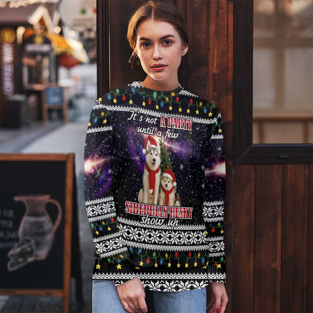 Siberian Husky Show Up Xmas Christmas Ugly Christmas Sweater Xmas Holiday Patterns - Wonder Print Shop