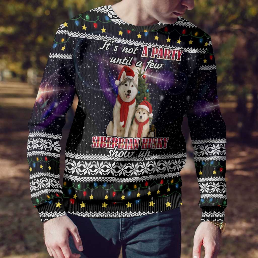 Siberian Husky Show Up Xmas Christmas Ugly Christmas Sweater Xmas Holiday Patterns - Wonder Print Shop