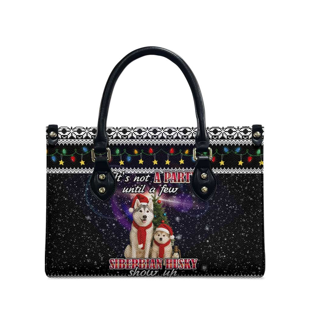 Siberian Husky Show Up Xmas Christmas Leather Bag Xmas Holiday Patterns - Wonder Print Shop