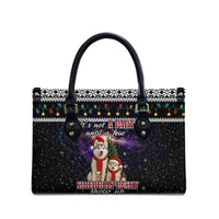 Siberian Husky Show Up Xmas Christmas Leather Bag Xmas Holiday Patterns - Wonder Print Shop