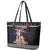 Siberian Husky Show Up Xmas Christmas Leather Tote Bag Xmas Holiday Patterns - Wonder Print Shop