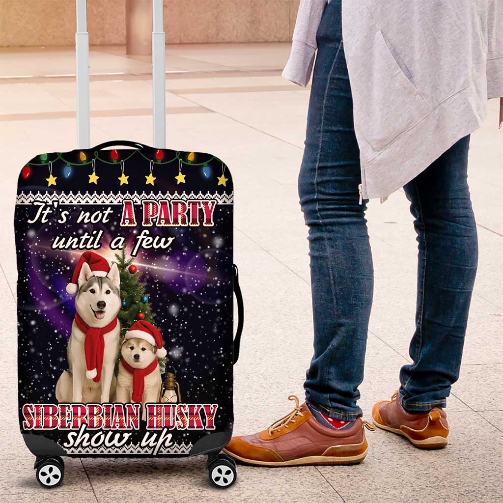 Siberian Husky Show Up Xmas Christmas Luggage Cover Xmas Holiday Patterns - Wonder Print Shop