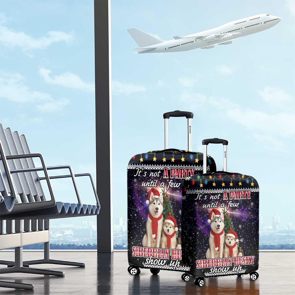 Siberian Husky Show Up Xmas Christmas Luggage Cover Xmas Holiday Patterns - Wonder Print Shop