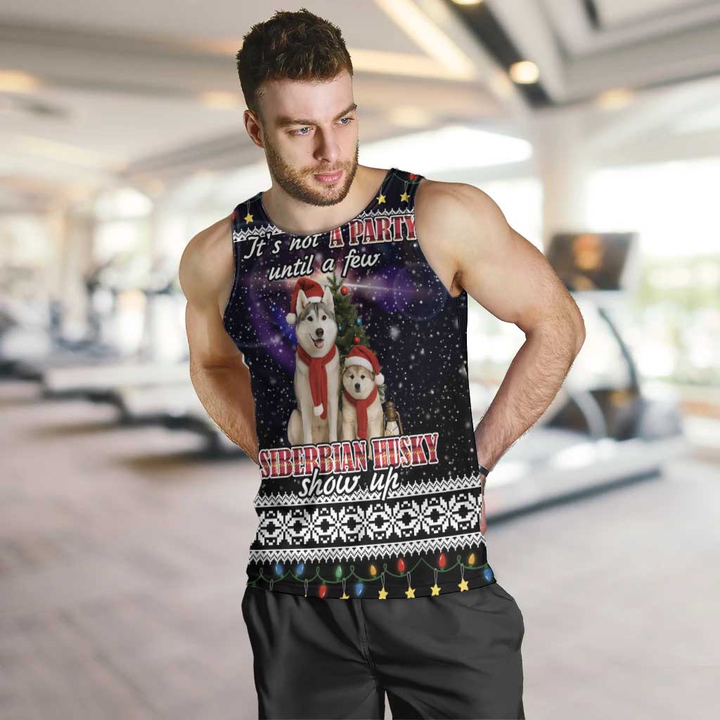 Siberian Husky Show Up Xmas Christmas Men Tank Top Xmas Holiday Patterns - Wonder Print Shop
