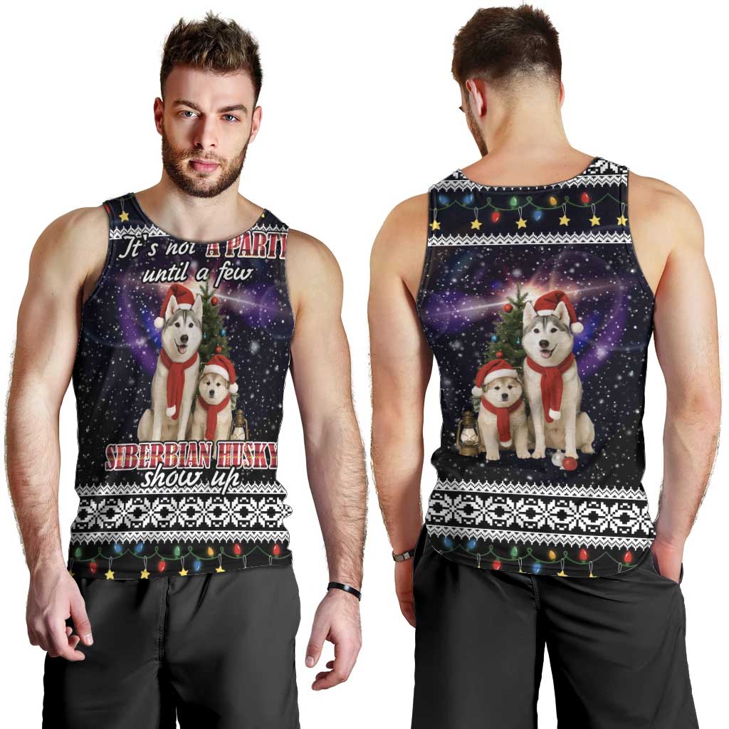Siberian Husky Show Up Xmas Christmas Men Tank Top Xmas Holiday Patterns - Wonder Print Shop