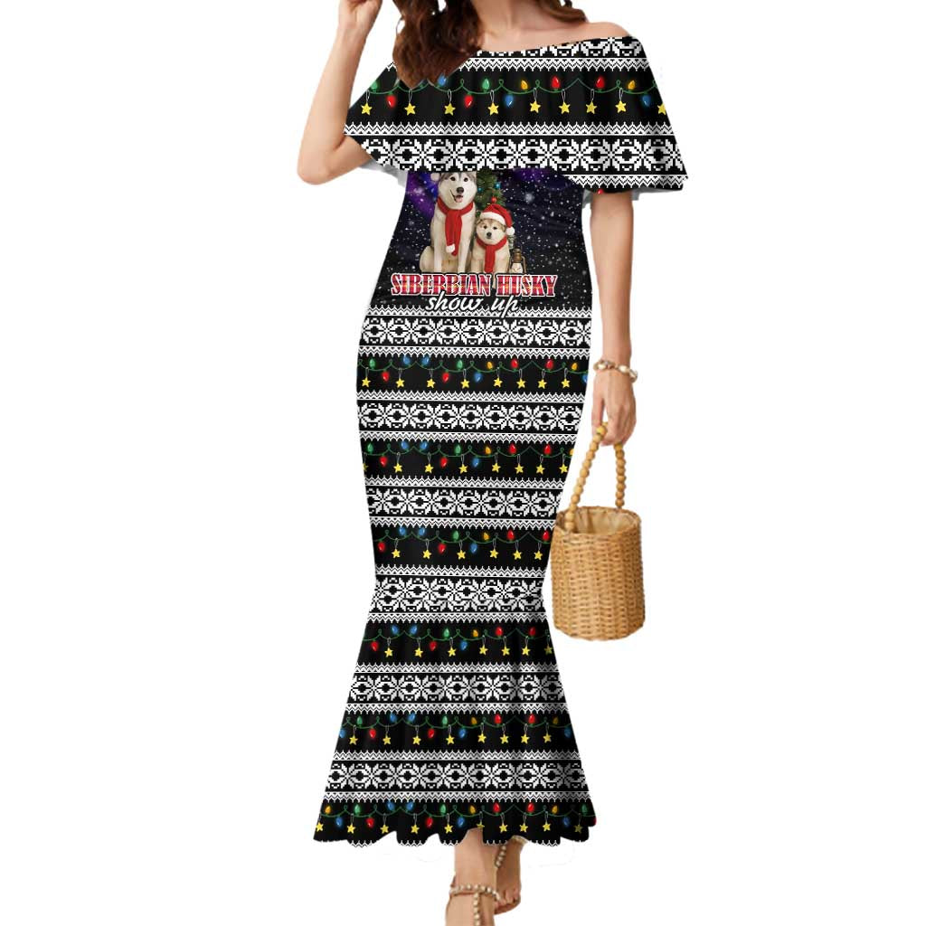 Siberian Husky Show Up Xmas Christmas Mermaid Dress Xmas Holiday Patterns - Wonder Print Shop