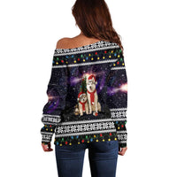 Siberian Husky Show Up Xmas Christmas Off Shoulder Sweater Xmas Holiday Patterns - Wonder Print Shop
