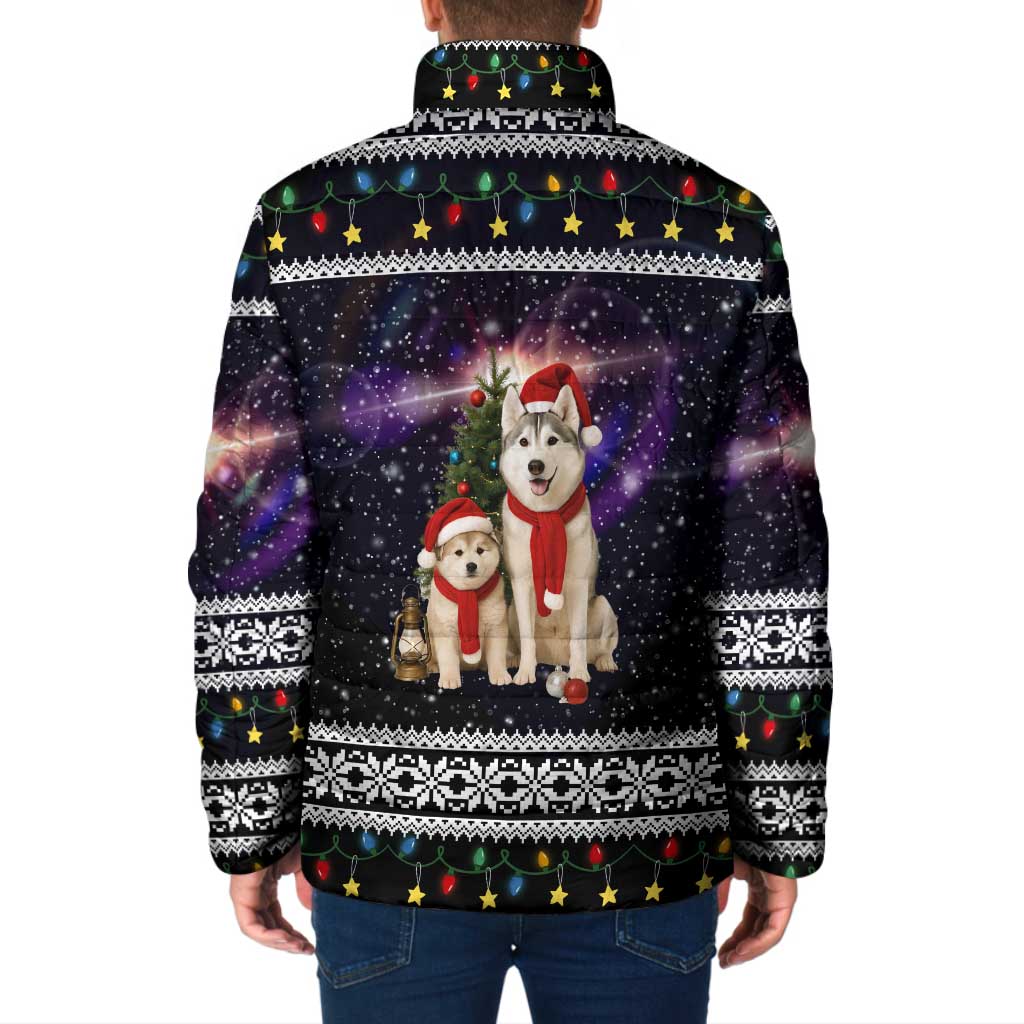 Siberian Husky Show Up Xmas Christmas Padded Jacket Xmas Holiday Patterns - Wonder Print Shop