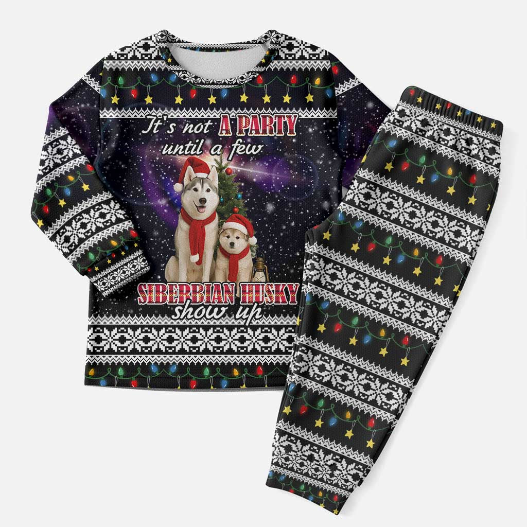 Siberian Husky Show Up Xmas Christmas Pajama Set Xmas Holiday Patterns - Wonder Print Shop