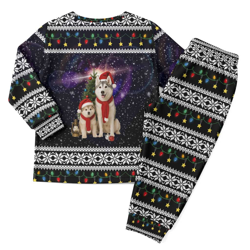 Siberian Husky Show Up Xmas Christmas Pajama Set Xmas Holiday Patterns - Wonder Print Shop