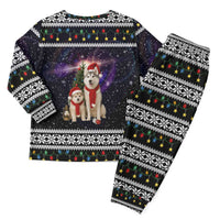 Siberian Husky Show Up Xmas Christmas Pajama Set Xmas Holiday Patterns - Wonder Print Shop