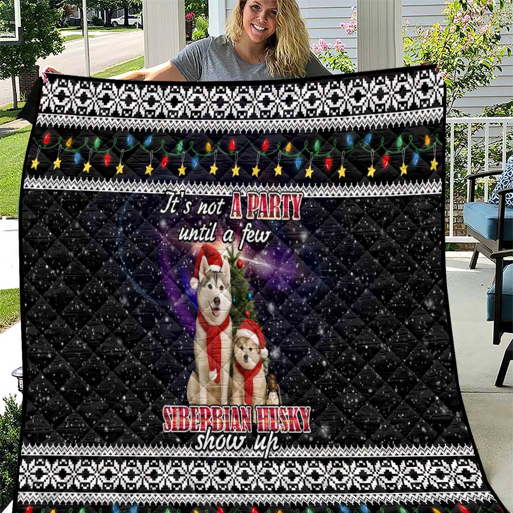 Siberian Husky Show Up Xmas Christmas Quilt Xmas Holiday Patterns - Wonder Print Shop