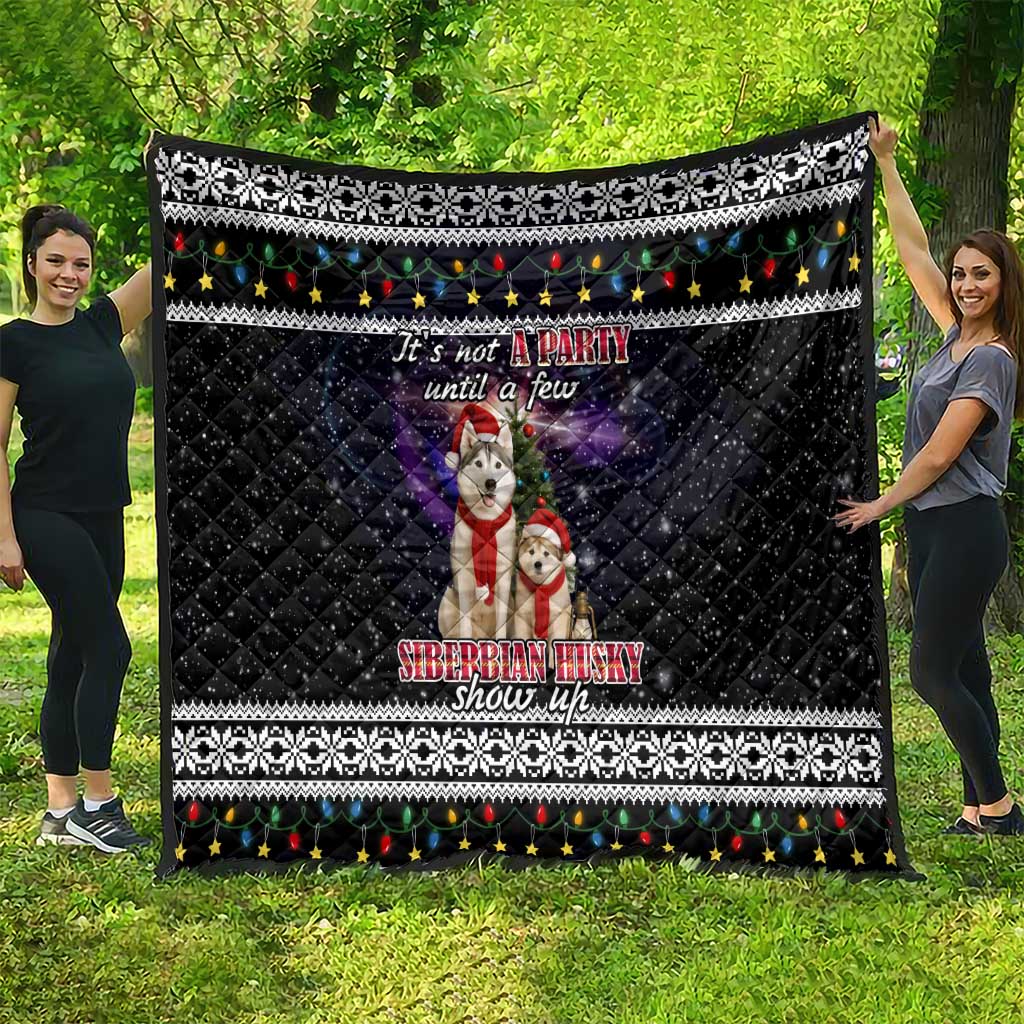 Siberian Husky Show Up Xmas Christmas Quilt Xmas Holiday Patterns - Wonder Print Shop