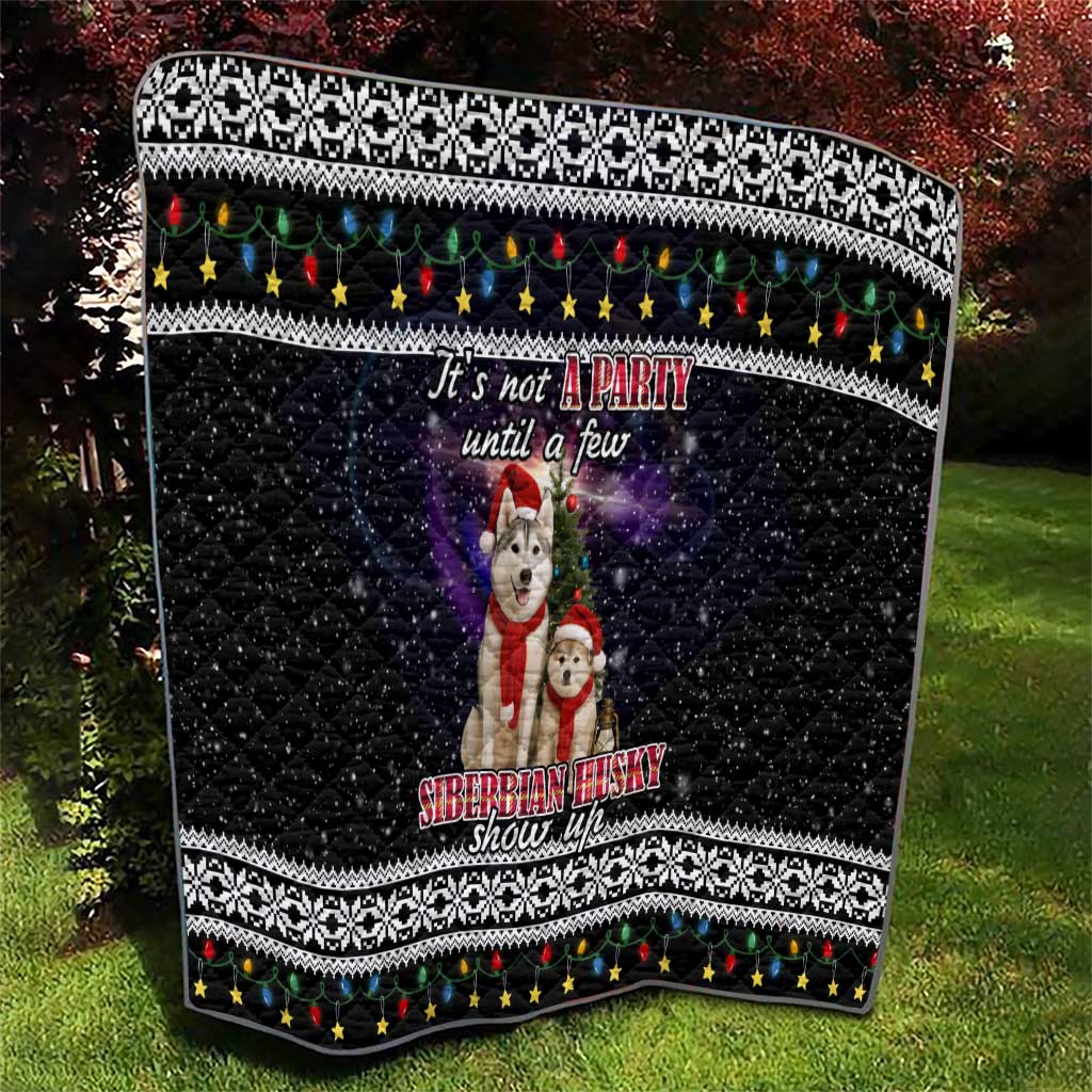 Siberian Husky Show Up Xmas Christmas Quilt Xmas Holiday Patterns - Wonder Print Shop