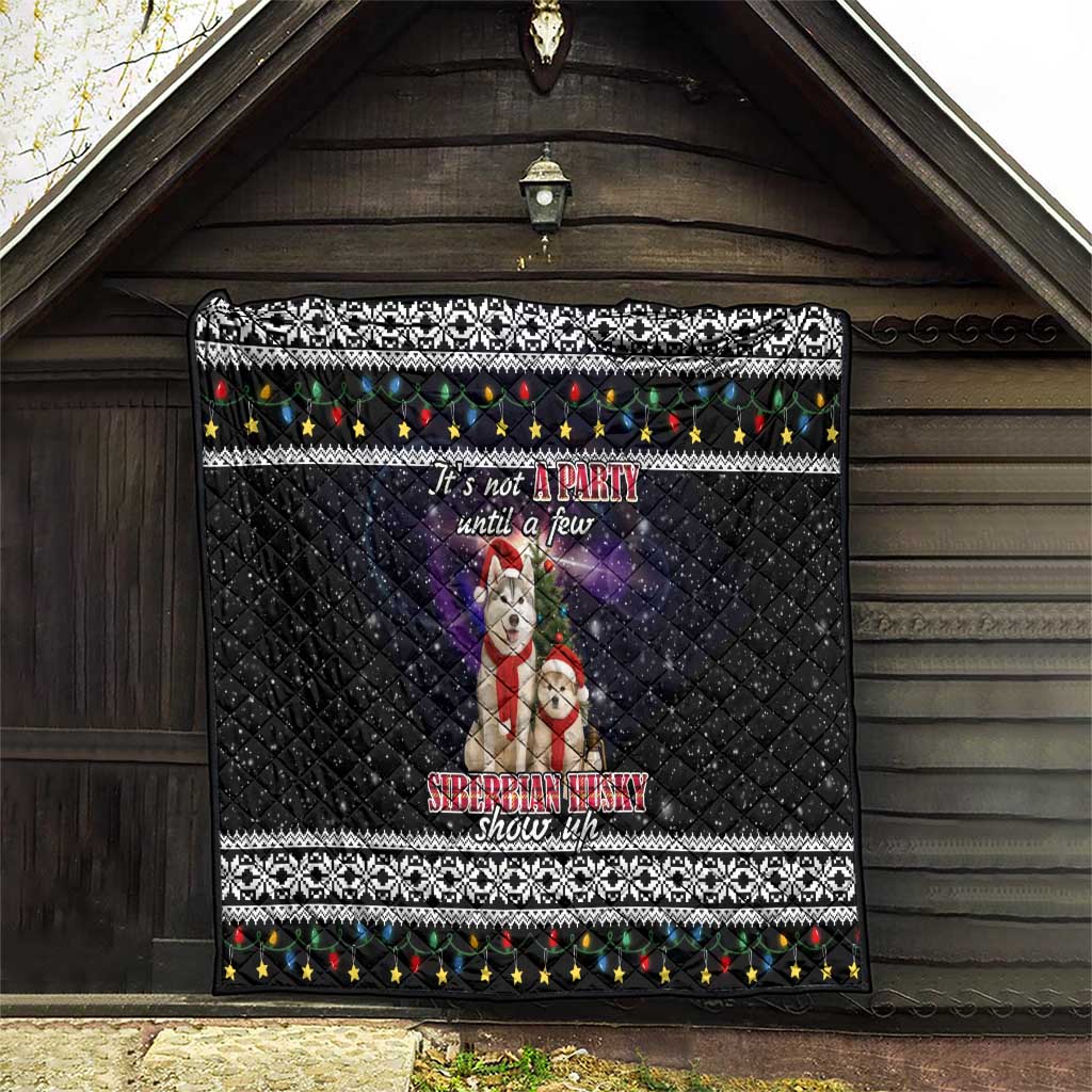 Siberian Husky Show Up Xmas Christmas Quilt Xmas Holiday Patterns - Wonder Print Shop