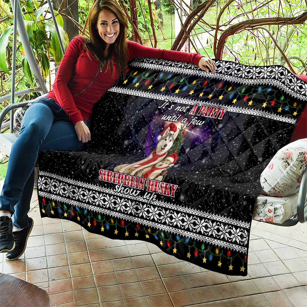 Siberian Husky Show Up Xmas Christmas Quilt Xmas Holiday Patterns - Wonder Print Shop
