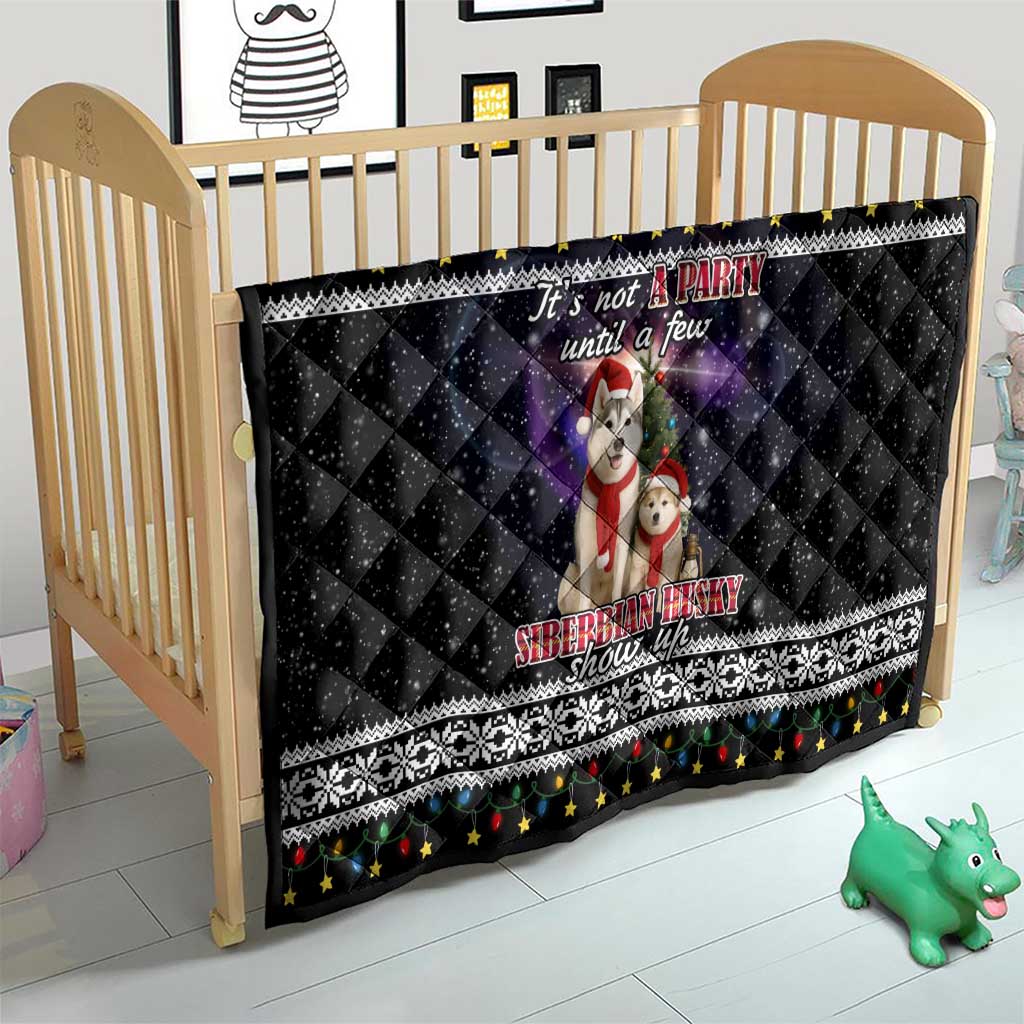 Siberian Husky Show Up Xmas Christmas Quilt Xmas Holiday Patterns - Wonder Print Shop