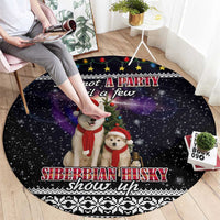 Siberian Husky Show Up Xmas Christmas Round Carpet Xmas Holiday Patterns - Wonder Print Shop