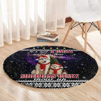 Siberian Husky Show Up Xmas Christmas Round Carpet Xmas Holiday Patterns - Wonder Print Shop