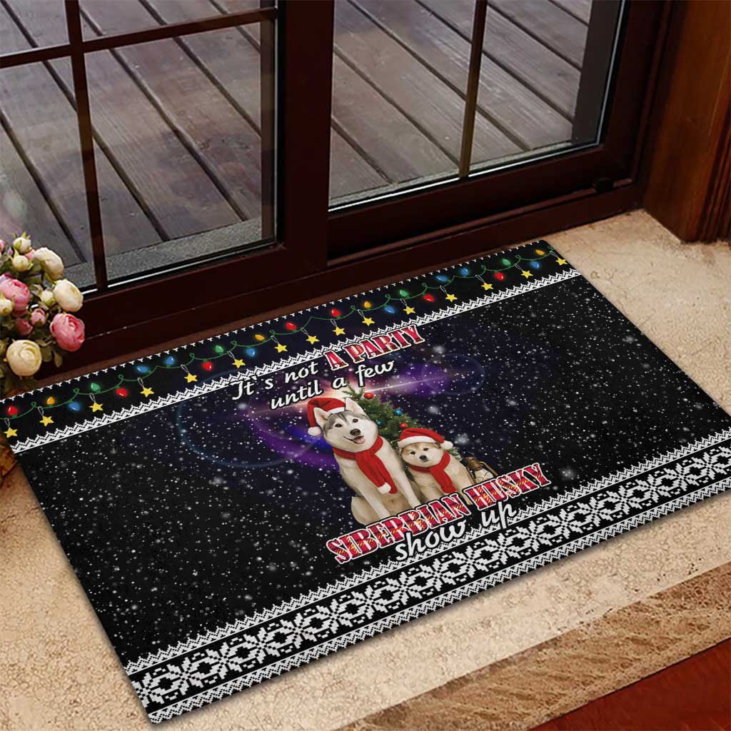 Siberian Husky Show Up Xmas Christmas Rubber Doormat Xmas Holiday Patterns - Wonder Print Shop