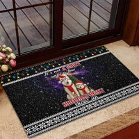 Siberian Husky Show Up Xmas Christmas Rubber Doormat Xmas Holiday Patterns - Wonder Print Shop