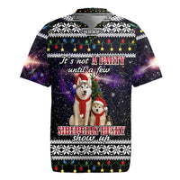Siberian Husky Show Up Xmas Christmas Rugby Jersey Xmas Holiday Patterns - Wonder Print Shop