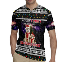 Siberian Husky Show Up Xmas Christmas Rugby Jersey Xmas Holiday Patterns - Wonder Print Shop