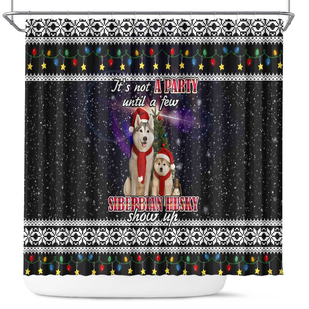 Siberian Husky Show Up Xmas Christmas Shower Curtain Xmas Holiday Patterns - Wonder Print Shop