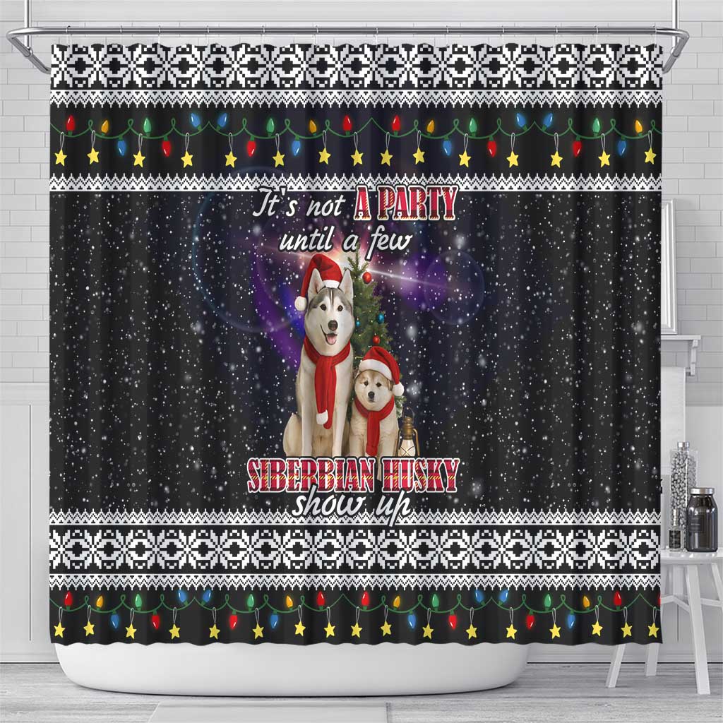 Siberian Husky Show Up Xmas Christmas Shower Curtain Xmas Holiday Patterns - Wonder Print Shop