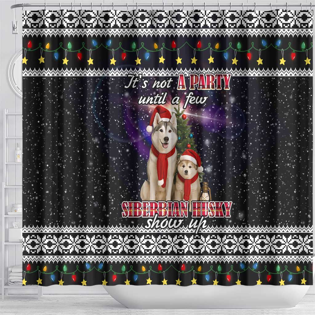 Siberian Husky Show Up Xmas Christmas Shower Curtain Xmas Holiday Patterns - Wonder Print Shop