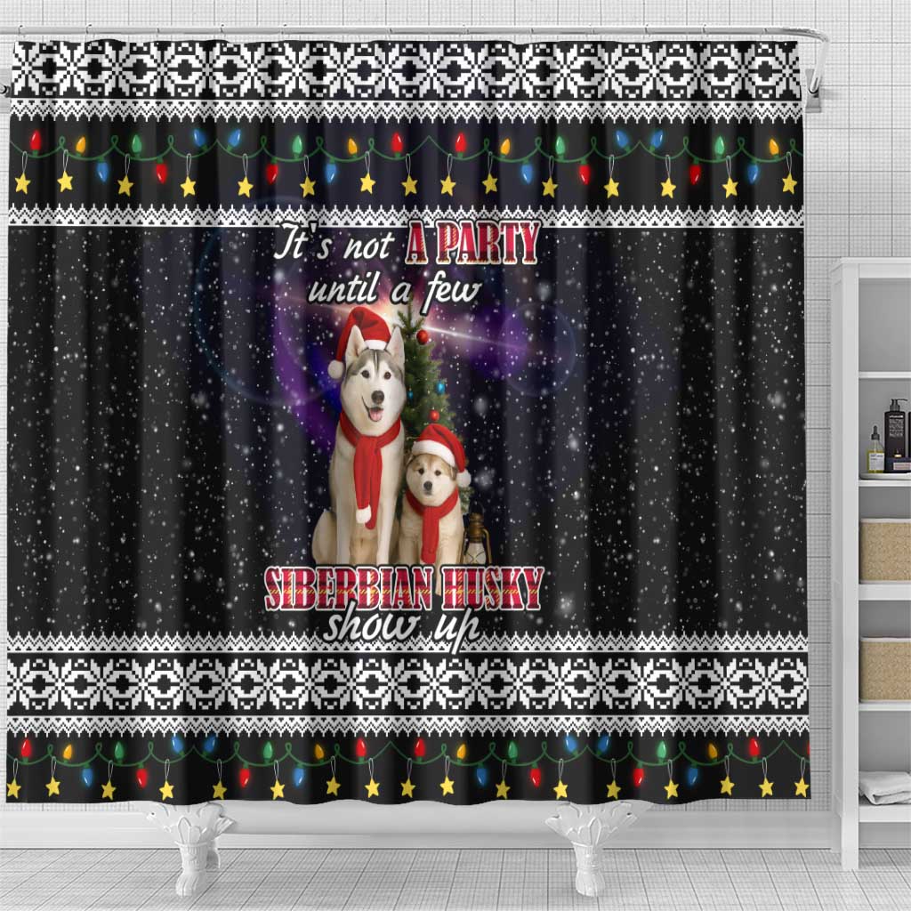 Siberian Husky Show Up Xmas Christmas Shower Curtain Xmas Holiday Patterns - Wonder Print Shop