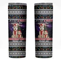 Siberian Husky Show Up Xmas Christmas Skinny Tumbler Xmas Holiday Patterns - Wonder Print Shop