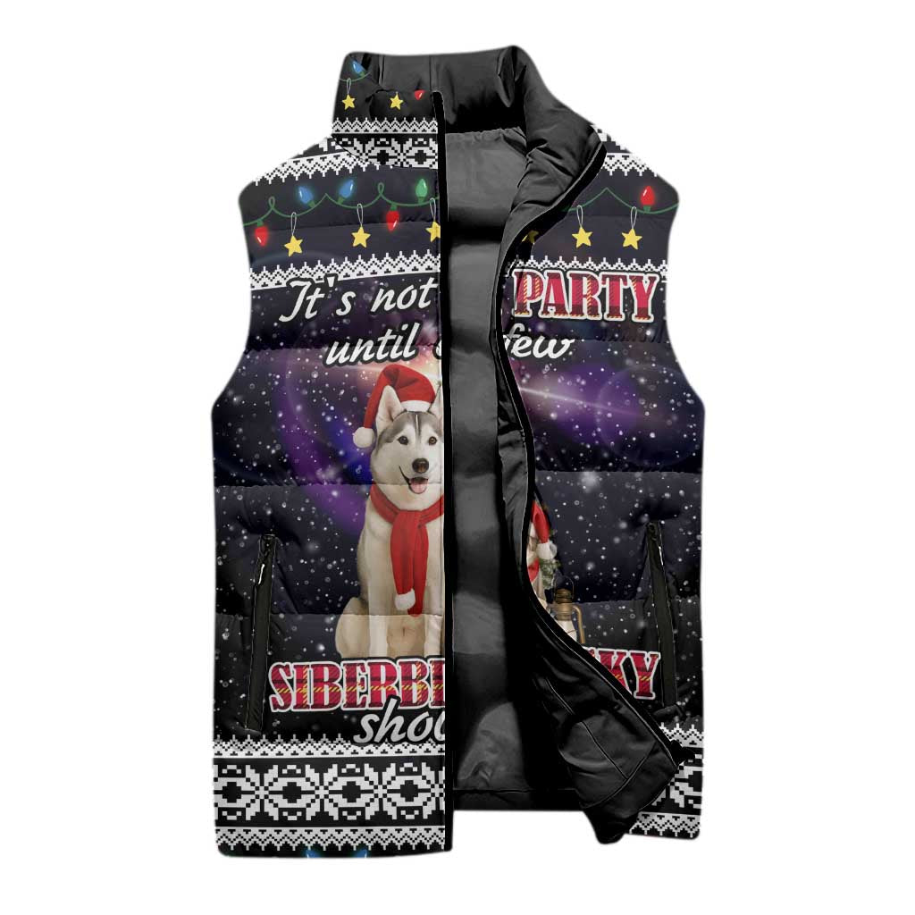 Siberian Husky Show Up Xmas Christmas Sleeveless Puffer Jacket Xmas Holiday Patterns - Wonder Print Shop