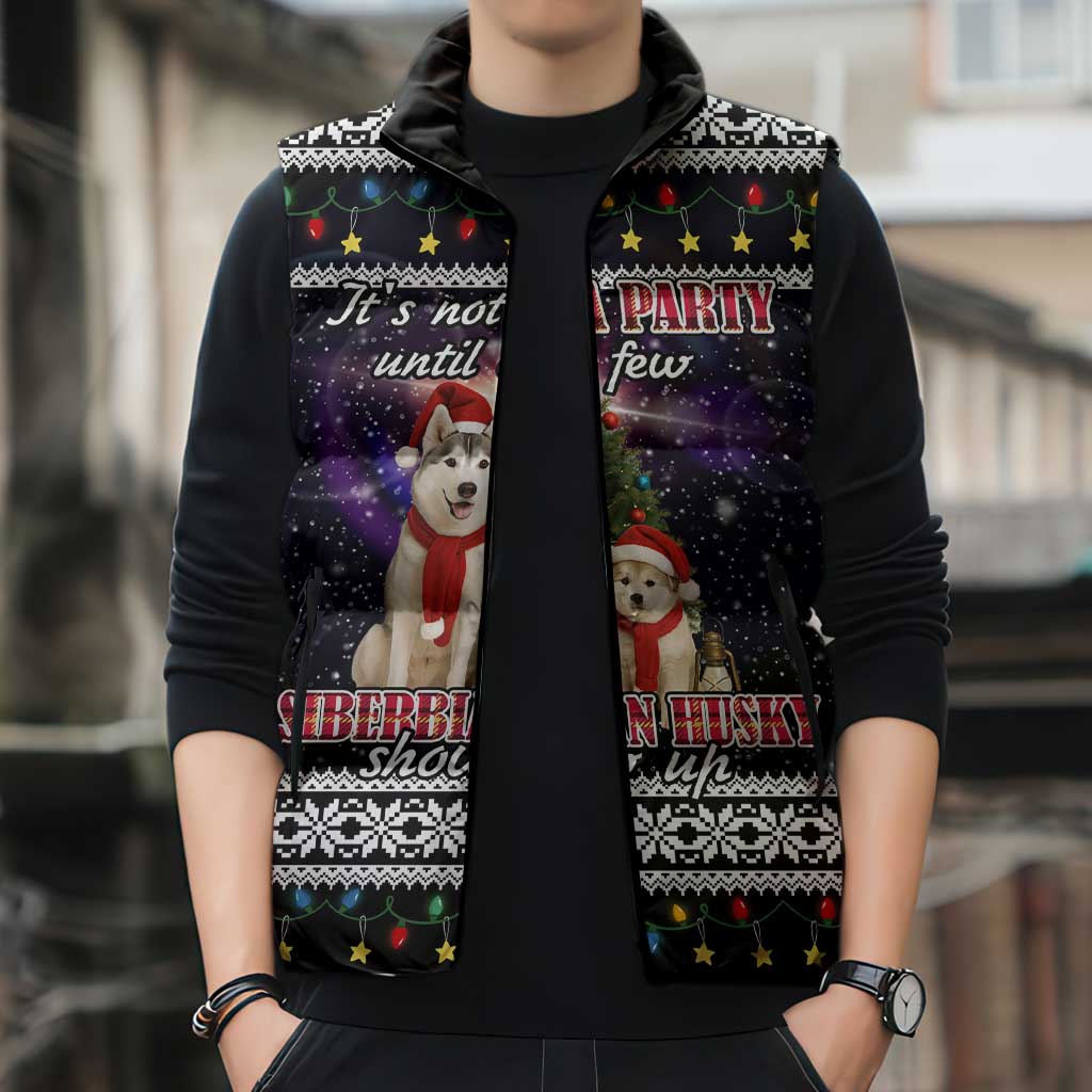 Siberian Husky Show Up Xmas Christmas Sleeveless Puffer Jacket Xmas Holiday Patterns - Wonder Print Shop