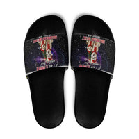 Siberian Husky Show Up Xmas Christmas Slide Sandals Xmas Holiday Patterns - Wonder Print Shop